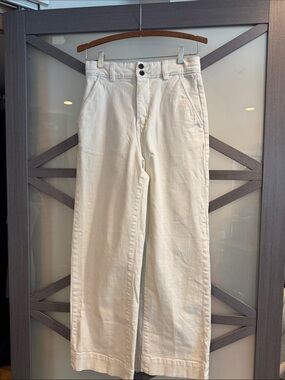 Everlane High-Rise Wide Leg Jeans in Bone size 4